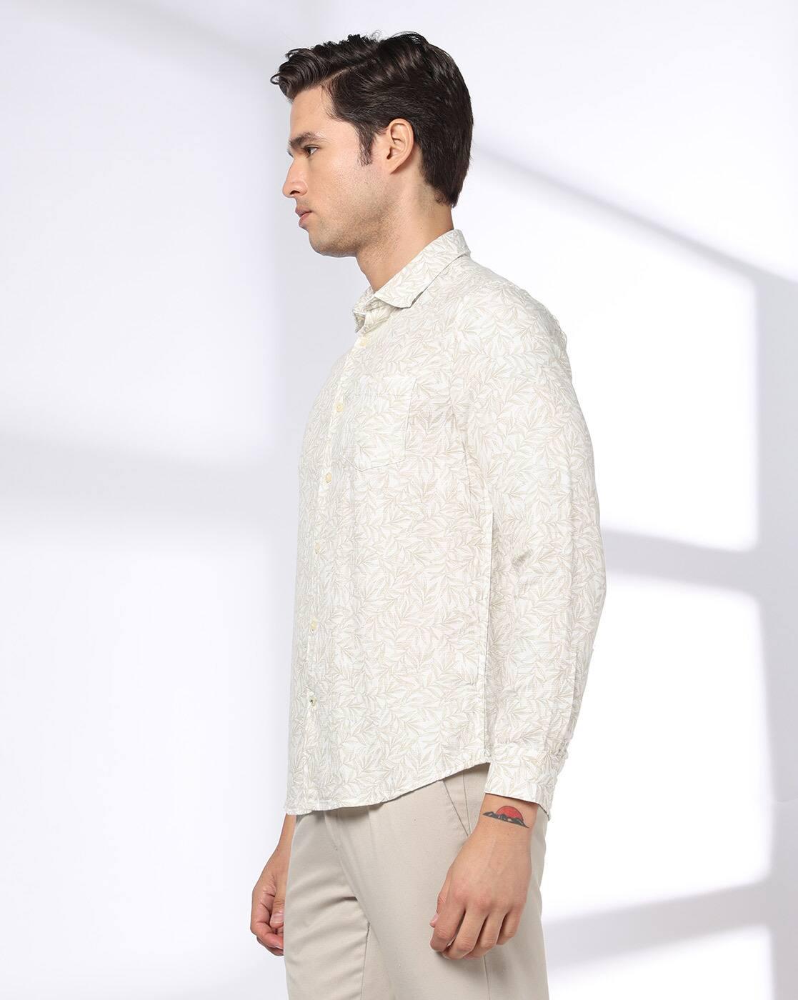 NETPLAY | Men Printed Slim Fit Shirt with Patch Pocket|1