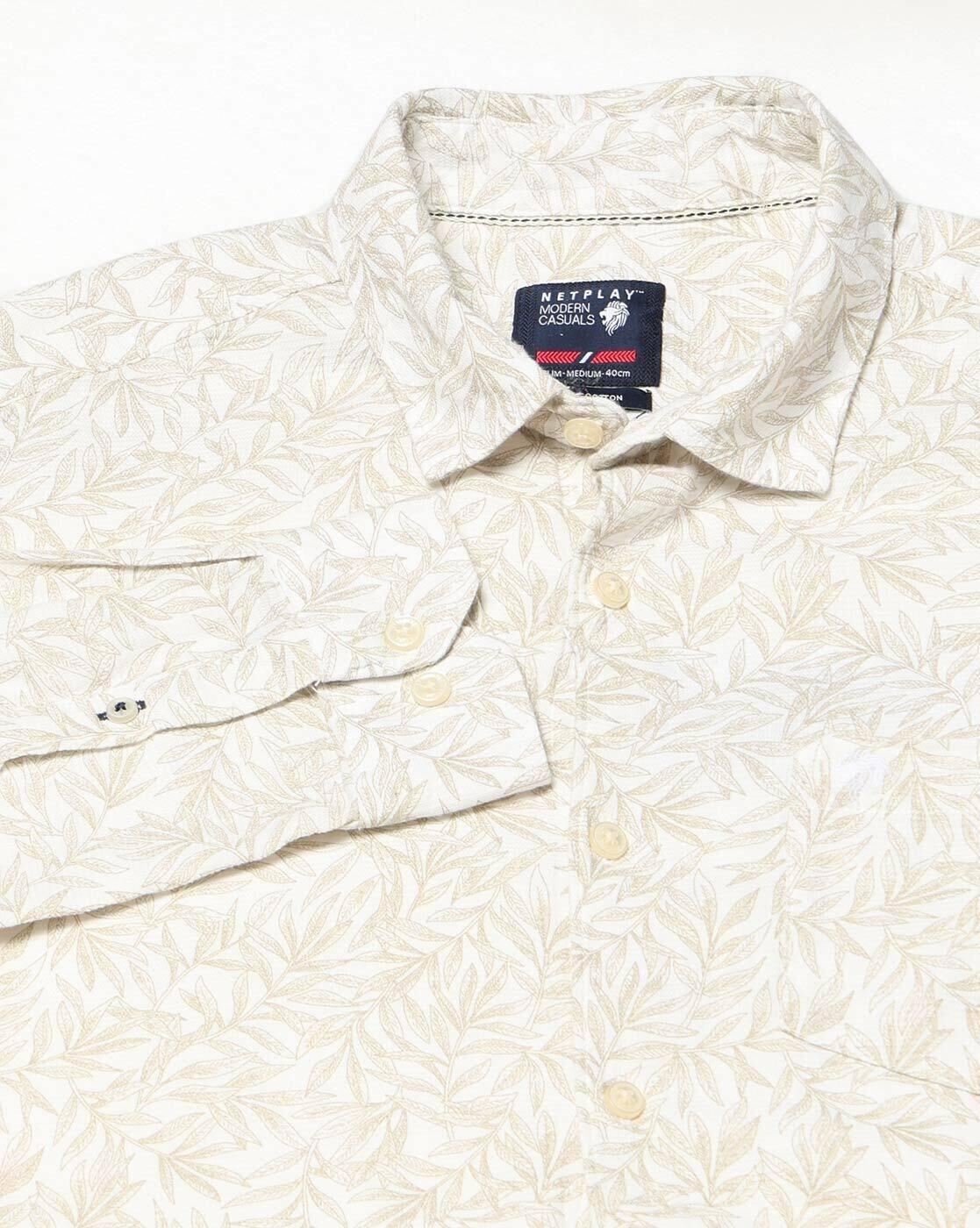 NETPLAY | Men Printed Slim Fit Shirt with Patch Pocket|5