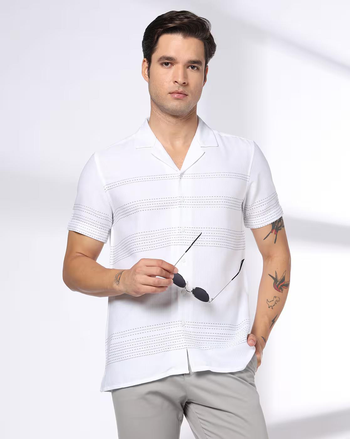 NETPLAY | Men Micro Print Slim Fit Shirt|0