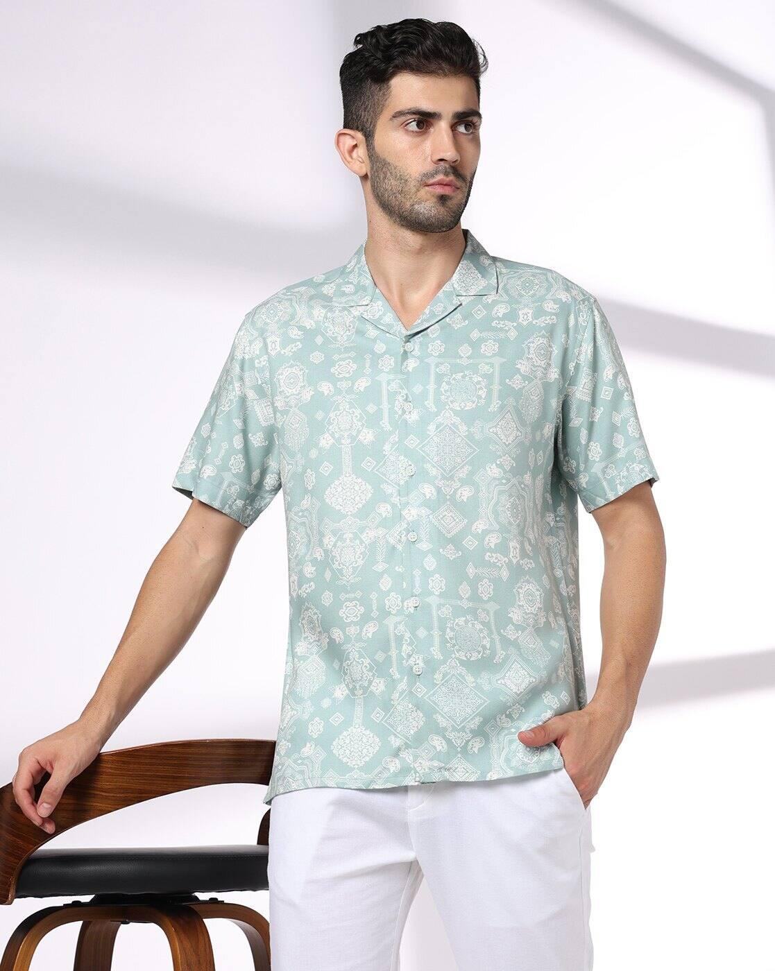 Men Printed Slim Fit Half Sleeve  Shirt