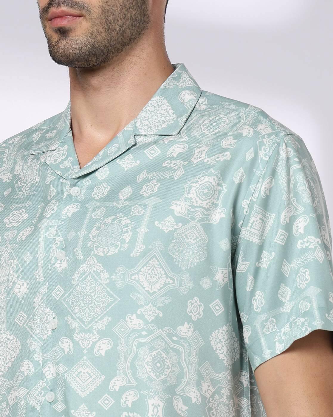 NETPLAY | Men Printed Slim Fit Half Sleeve  Shirt|4