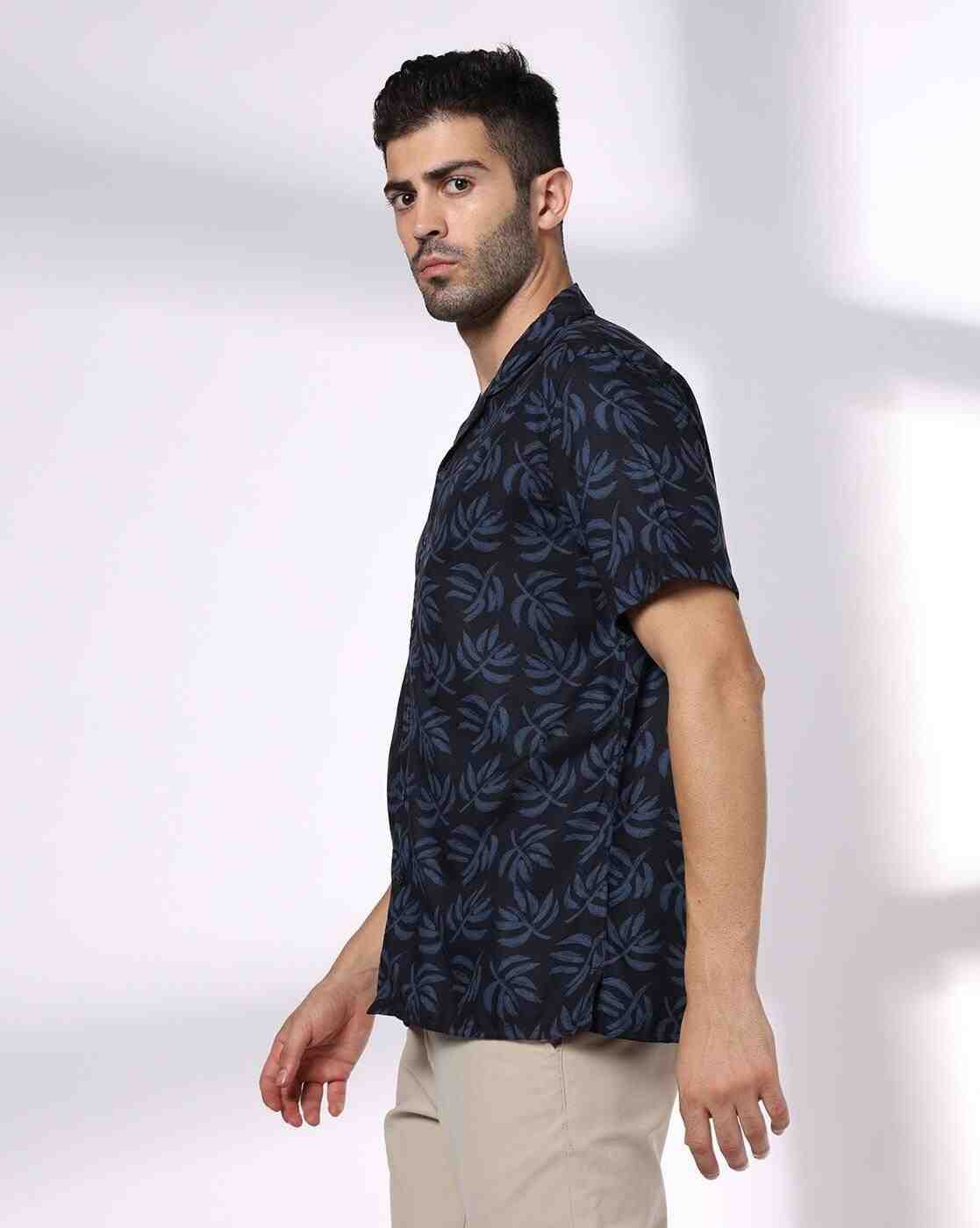 NETPLAY | Men Leaf Print Regular Fit Shirt|1