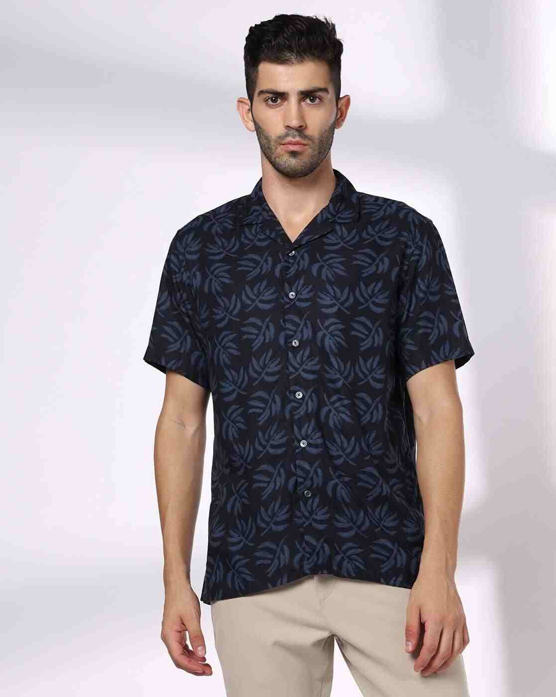 NETPLAY | Men Leaf Print Regular Fit Shirt|3