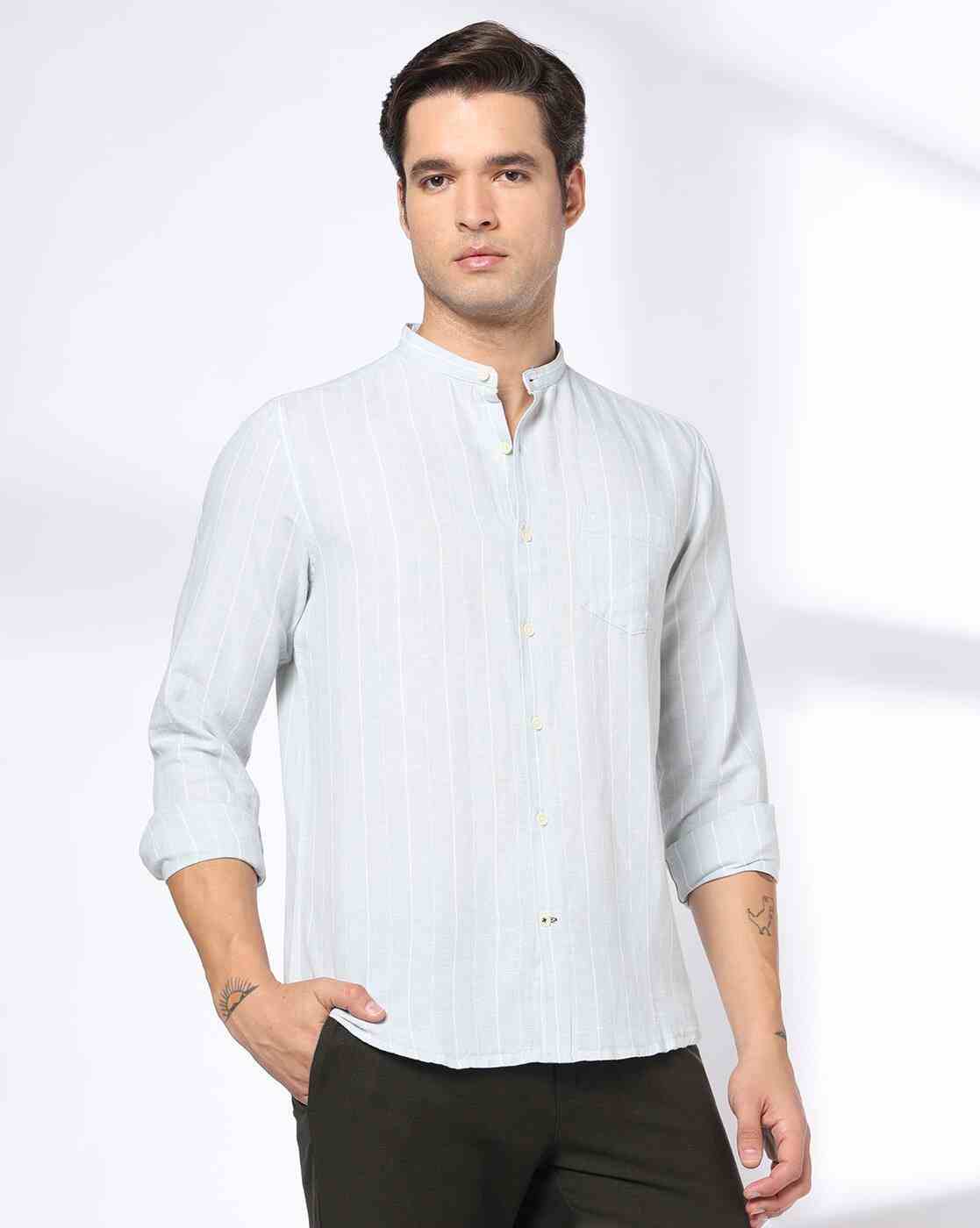Men Striped Slim Fit Full Sleeve Shirt