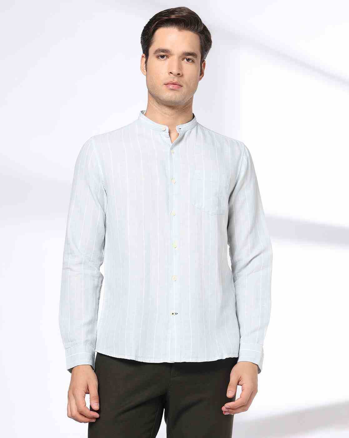 NETPLAY | Men Striped Slim Fit Full Sleeve Shirt|3