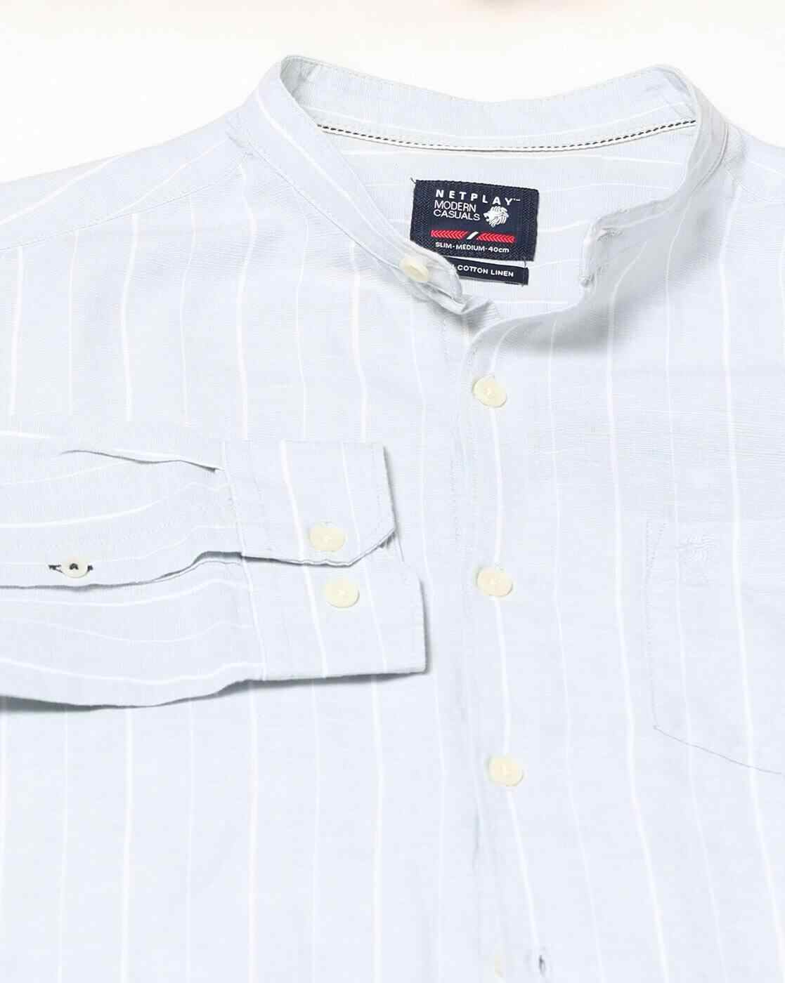 NETPLAY | Men Striped Slim Fit Full Sleeve Shirt|5