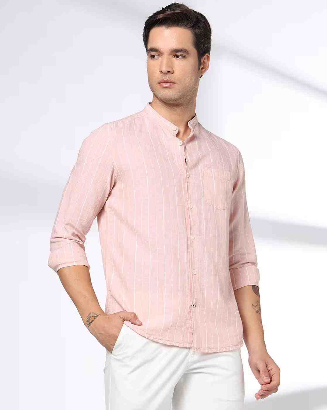NETPLAY | Men Striped Slim Fit Full Sleeve Shirt|0