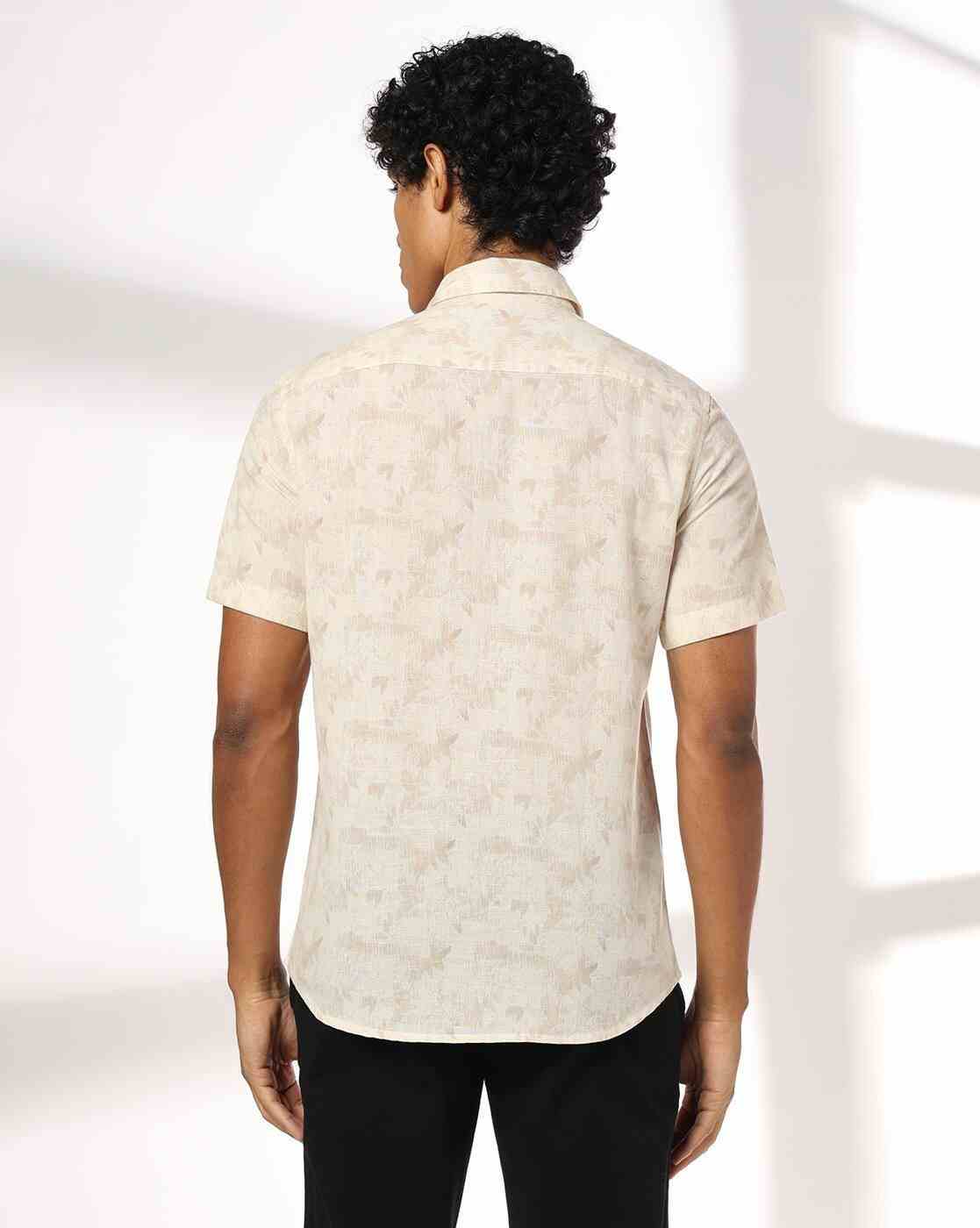 NETPLAY | Men Floral Print Slim Fit Shirt with Patch Pocket|2