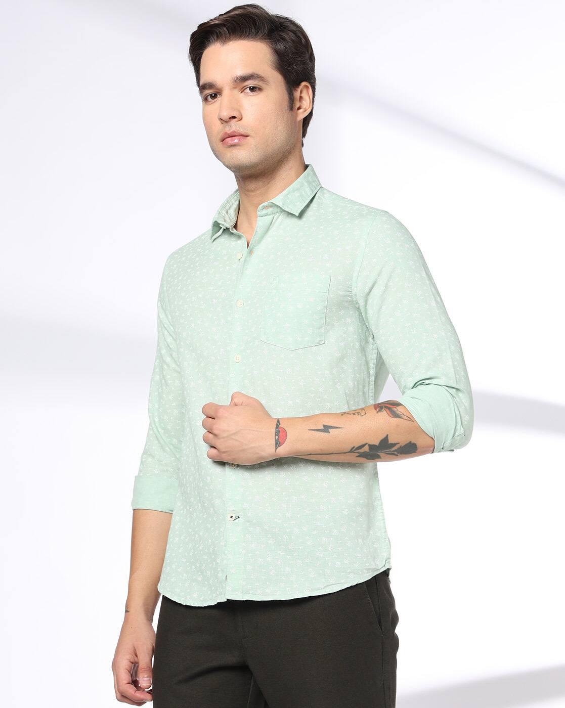 Men Printed Slim Fit Full Sleeve Shirt