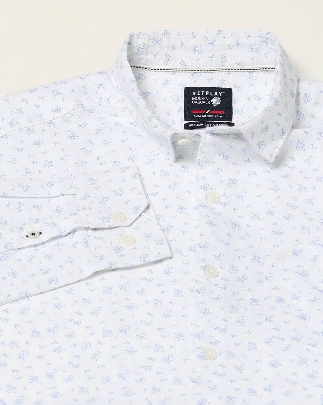 NETPLAY | Men Printed Slim Fit Full Sleeve Shirt|5