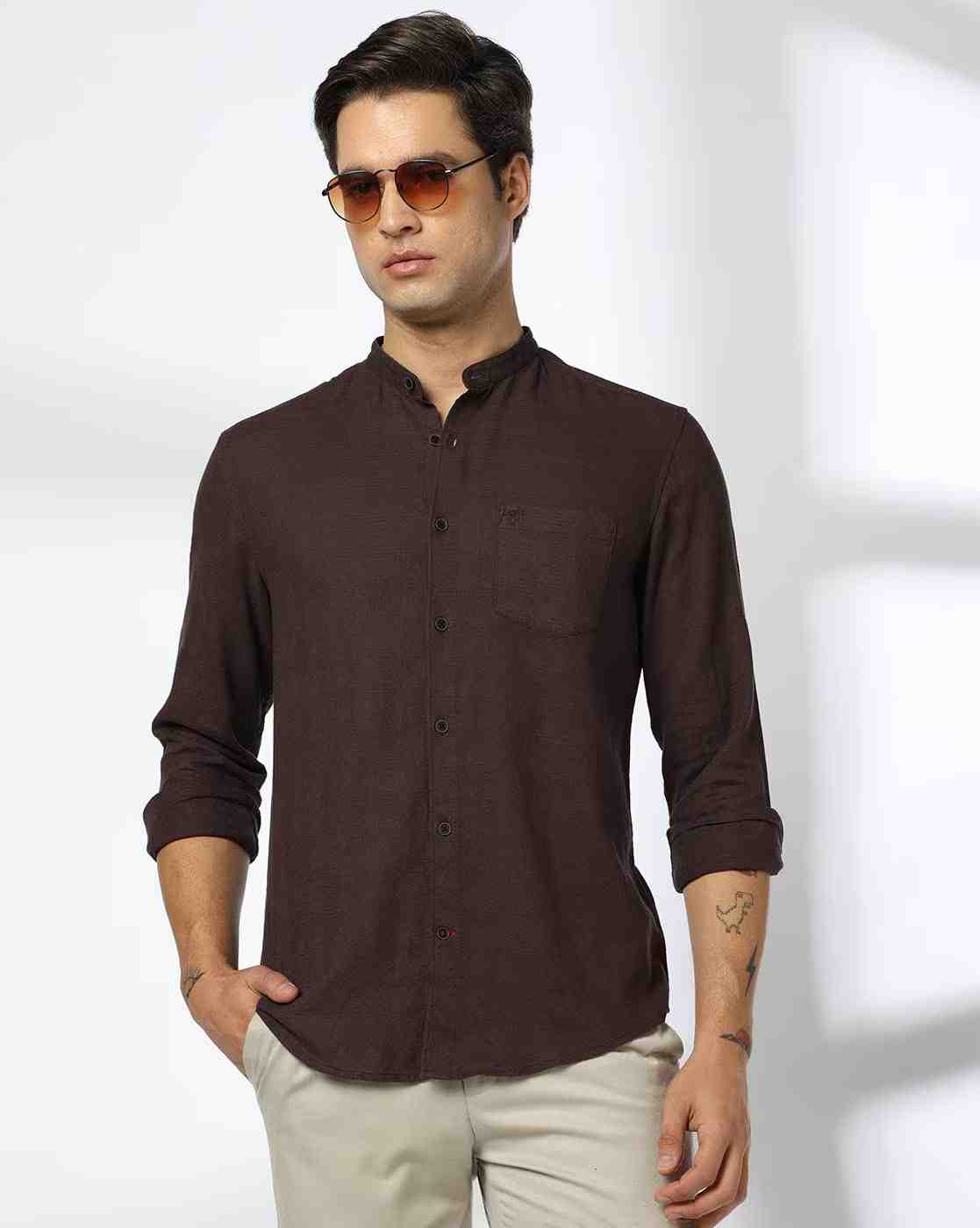 Men Slim Fit Full Sleeve Shirt