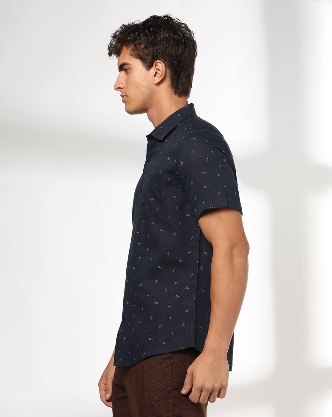 NETPLAY | Men Printed Slim Fit Half Sleeve  Shirt|1