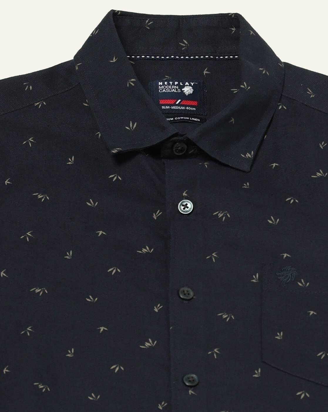 NETPLAY | Men Printed Slim Fit Half Sleeve  Shirt|4