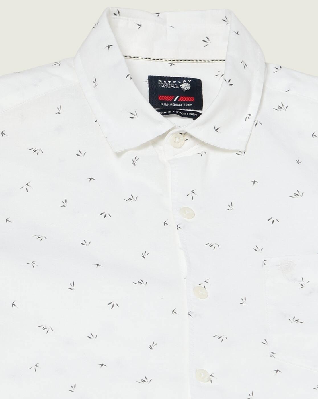 NETPLAY | Men Printed Slim Fit Half Sleeve  Shirt|4