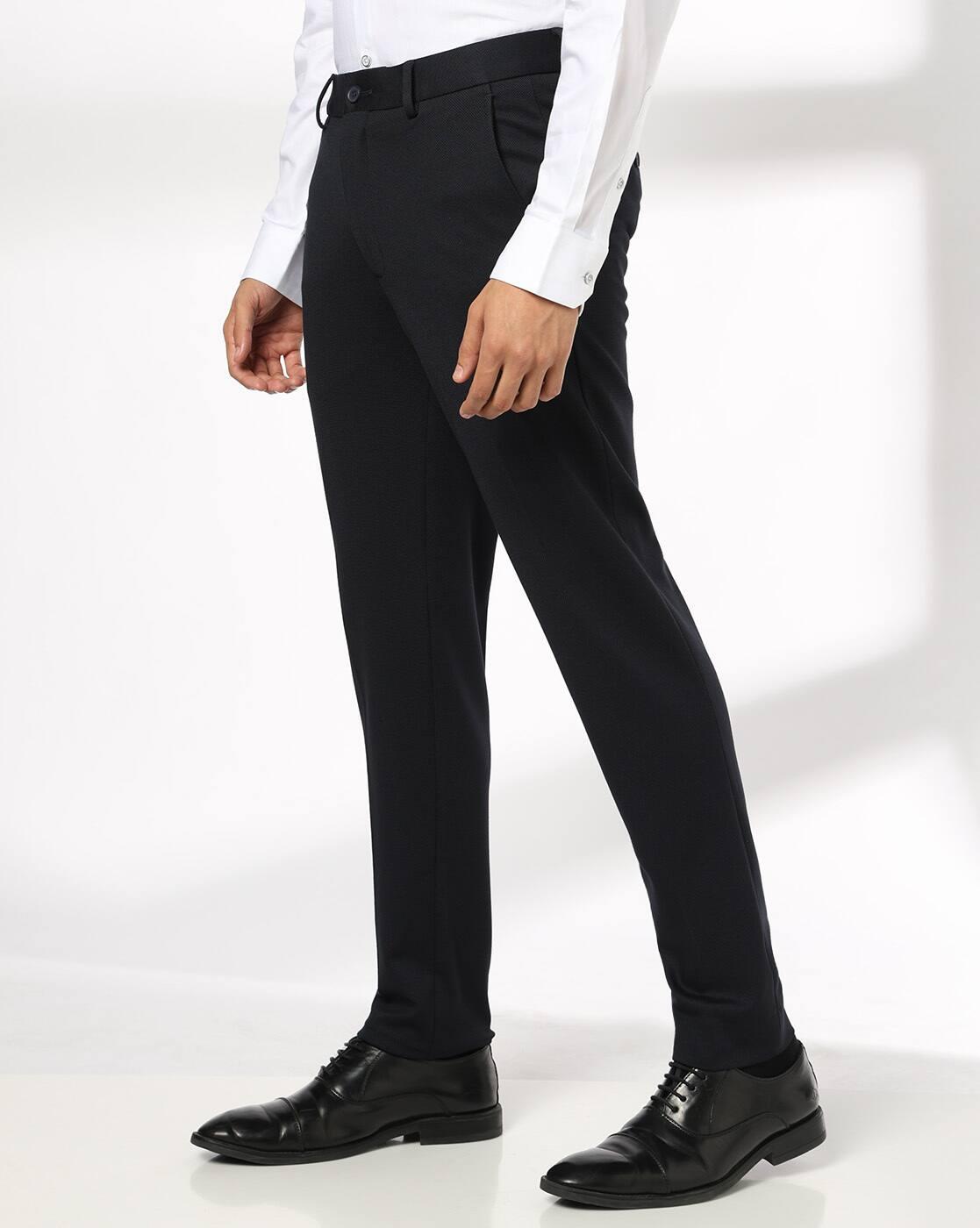 NETPLAY | Men Slim Fit Flat-Front Trousers|1