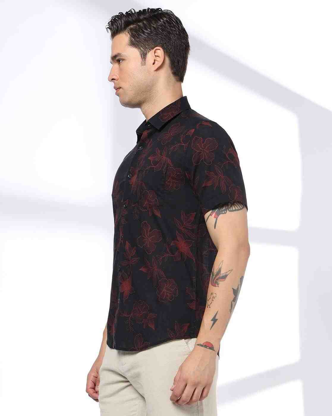 NETPLAY | Men Floral Print Regular Fit Shirt|1
