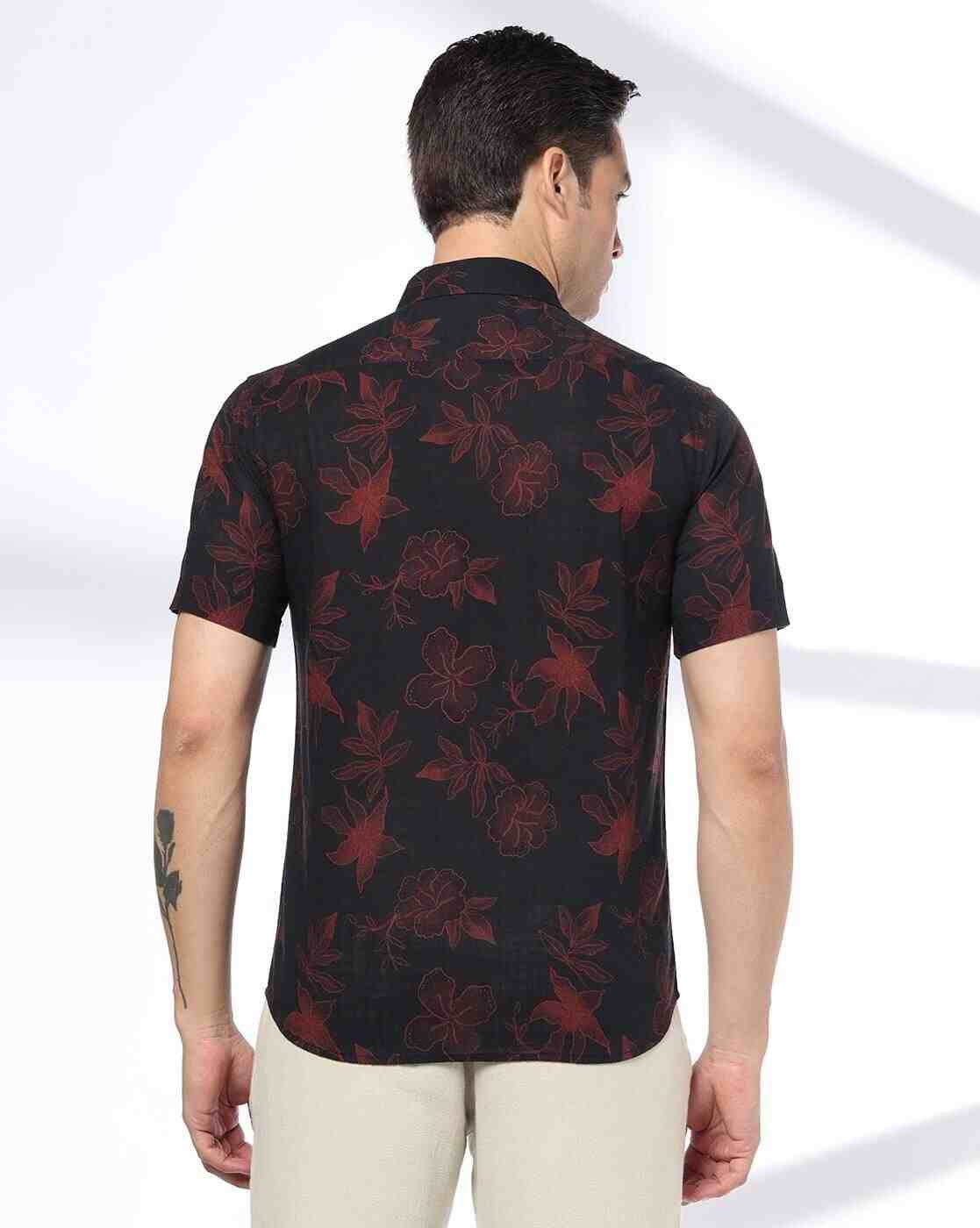 NETPLAY | Men Floral Print Regular Fit Shirt|2