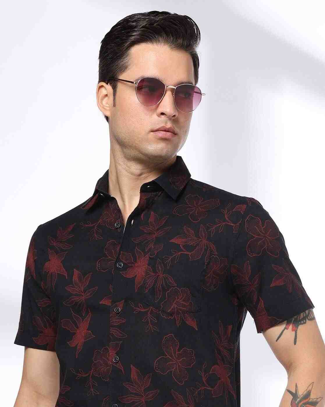NETPLAY | Men Floral Print Regular Fit Shirt|3