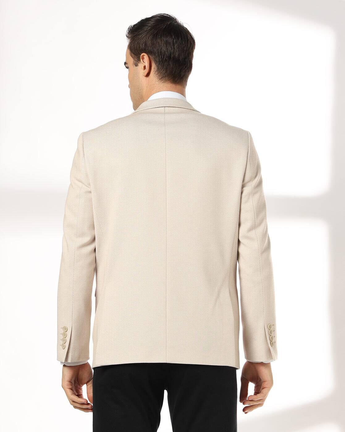 NETPLAY | Men Micro Birdseye Structured Slim Fit Single-Breasted Blazer|3