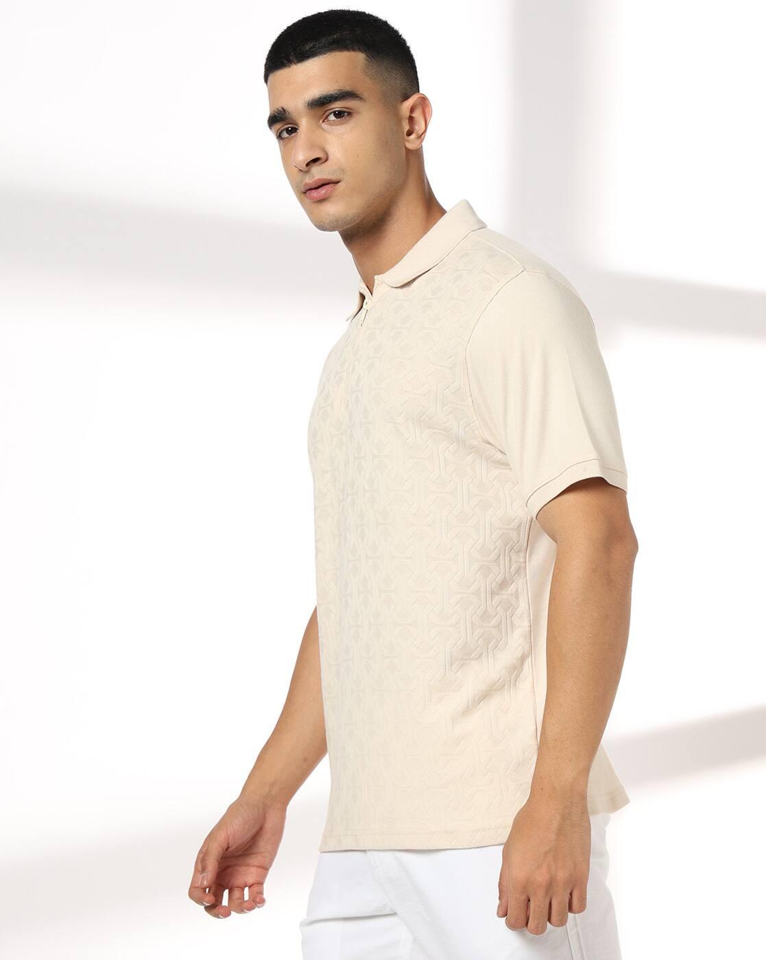 NETPLAY | Men Patterned Slim Fit Polo T-Shirt|1