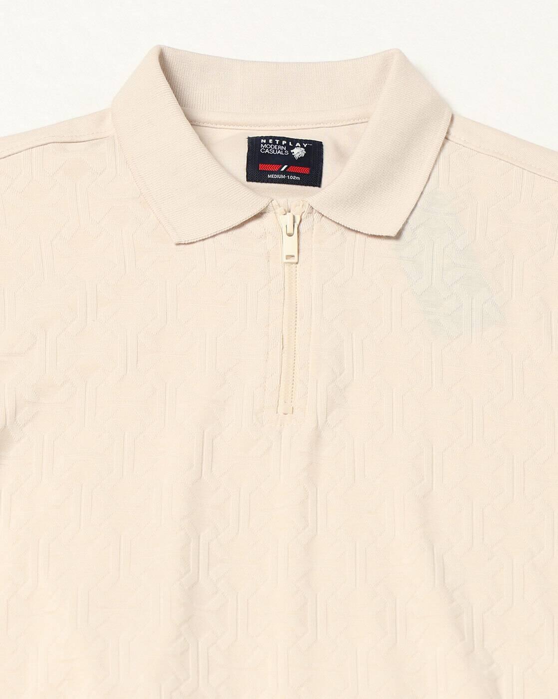 NETPLAY | Men Patterned Slim Fit Polo T-Shirt|4