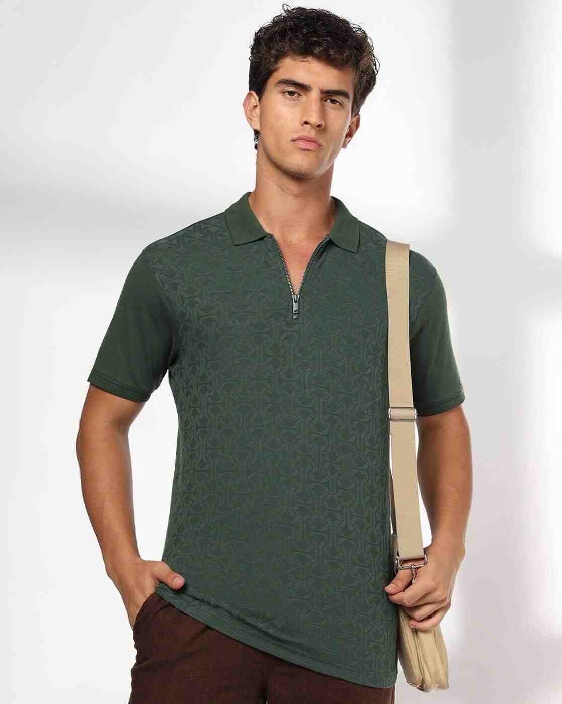 NETPLAY | Men Geometric Print Slim Fit Polo T-Shirt|0