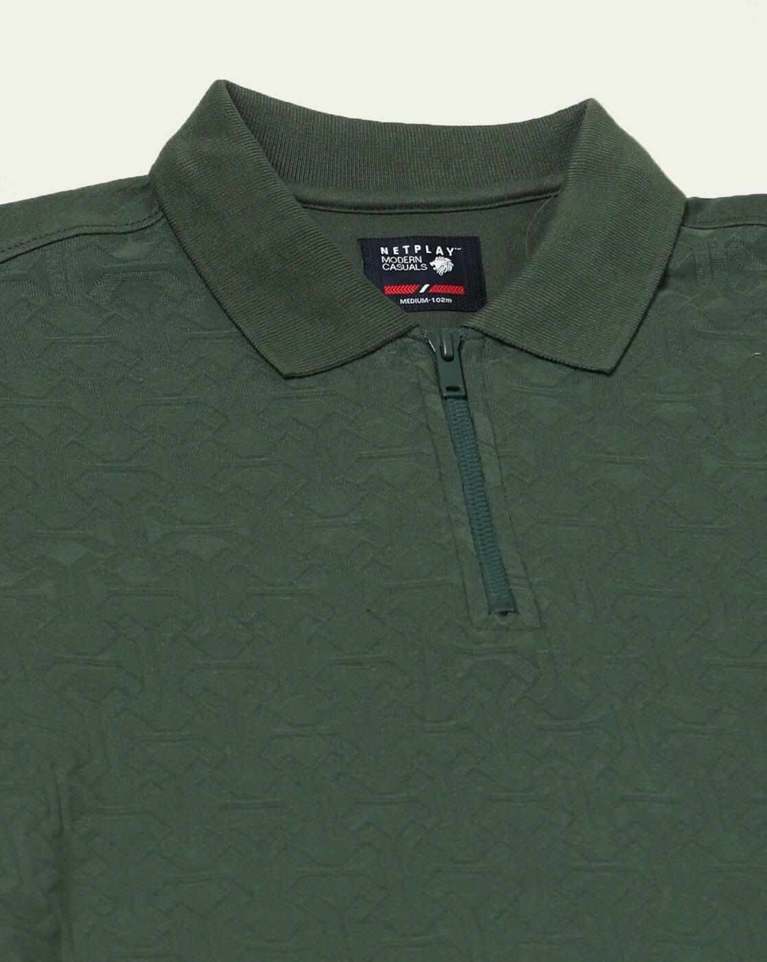NETPLAY | Men Geometric Print Slim Fit Polo T-Shirt|5