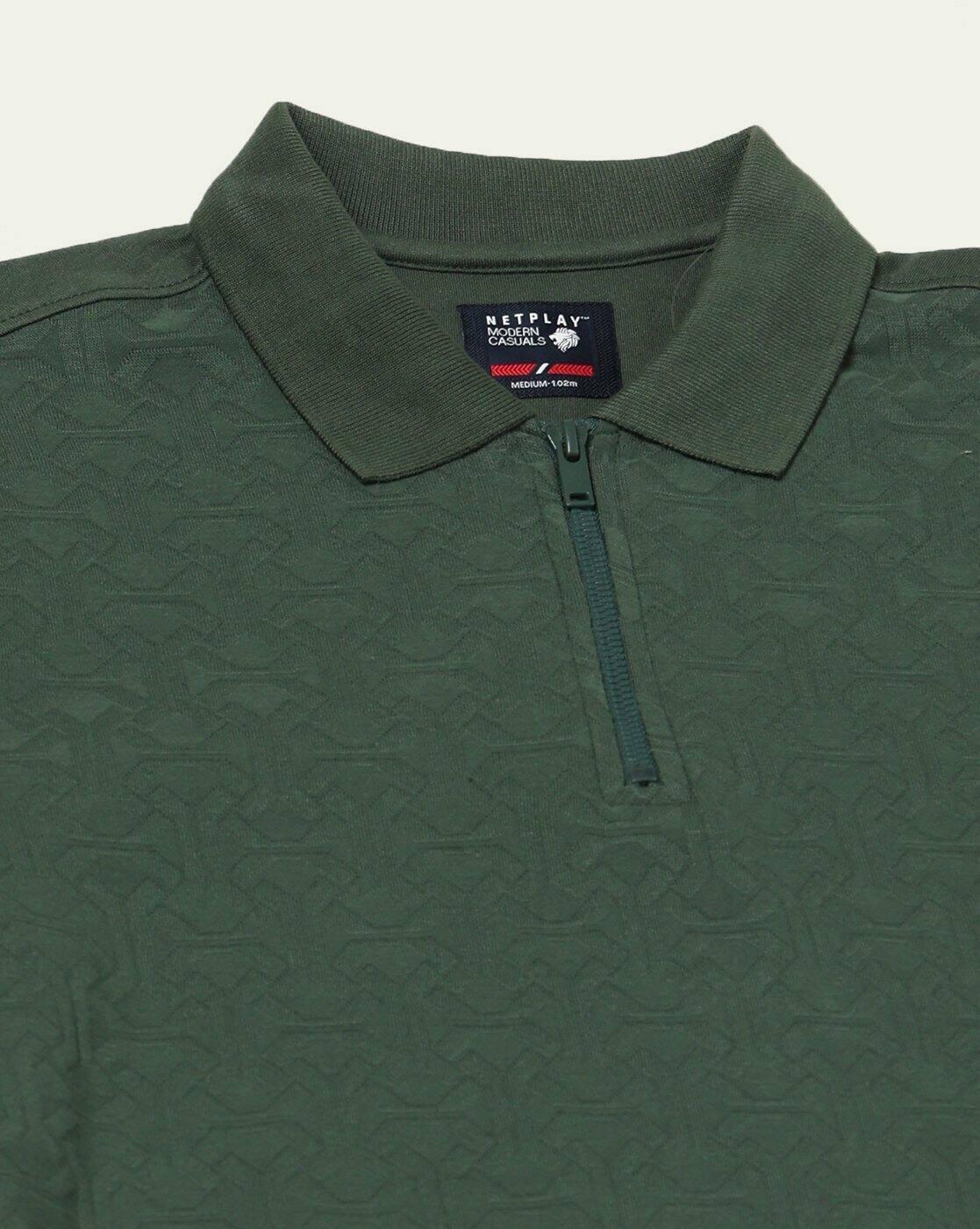 NETPLAY | Men Geometric Print Slim Fit Polo T-Shirt|5