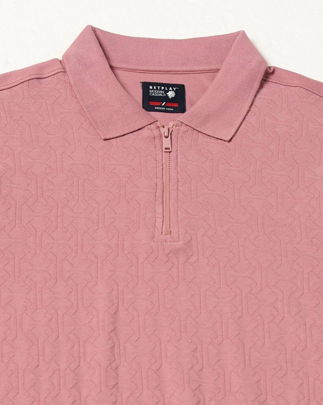 NETPLAY | Men Patterned Slim Fit Polo T-Shirt|5