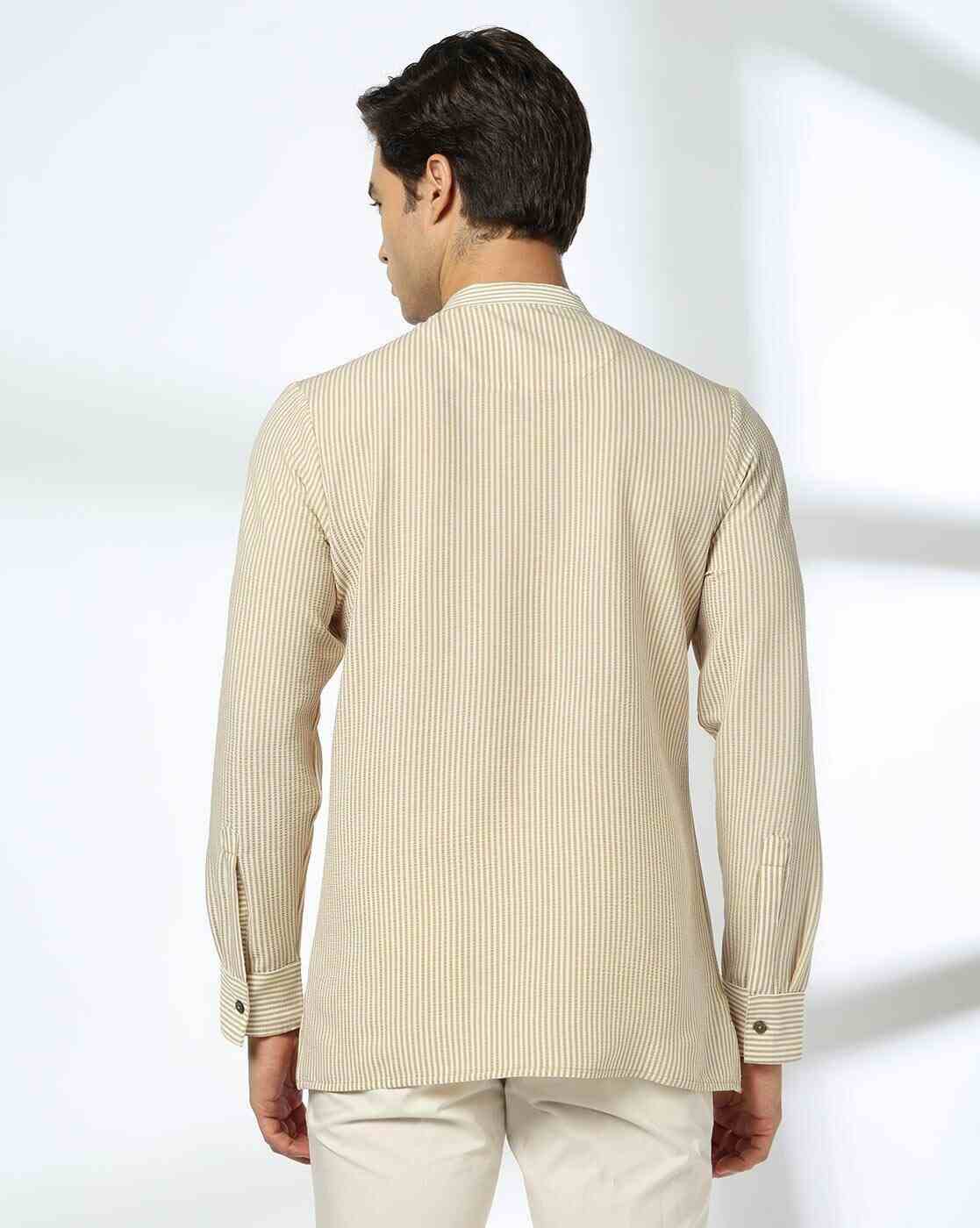 NETPLAY | Men Striped Slim Fit Short Kurta|2