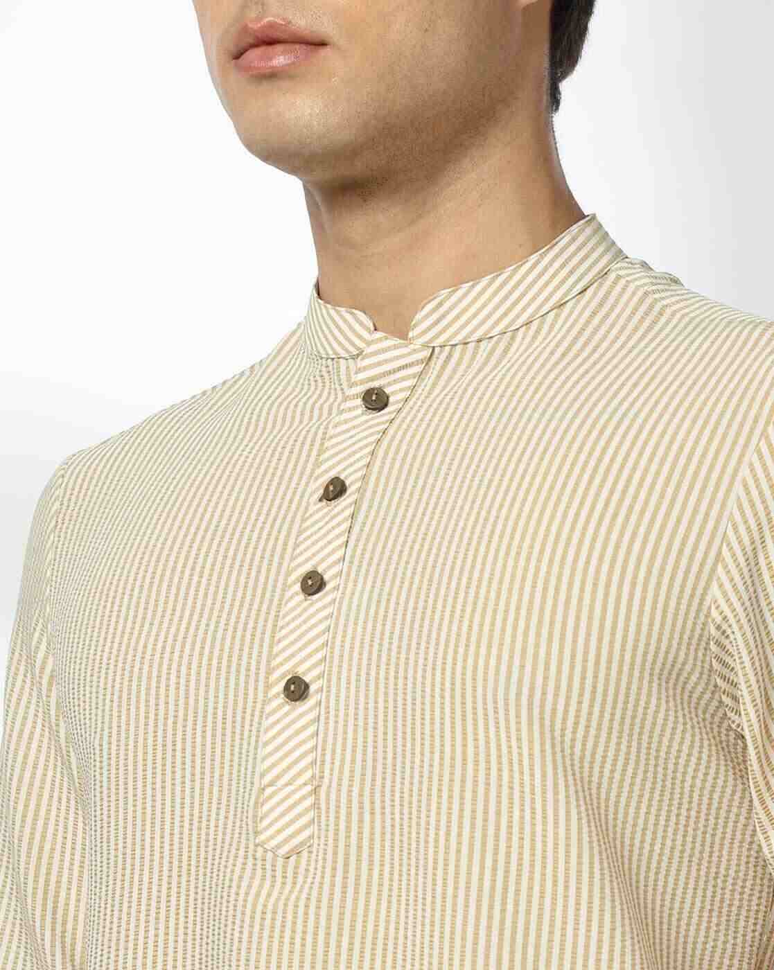 NETPLAY | Men Striped Slim Fit Short Kurta|4