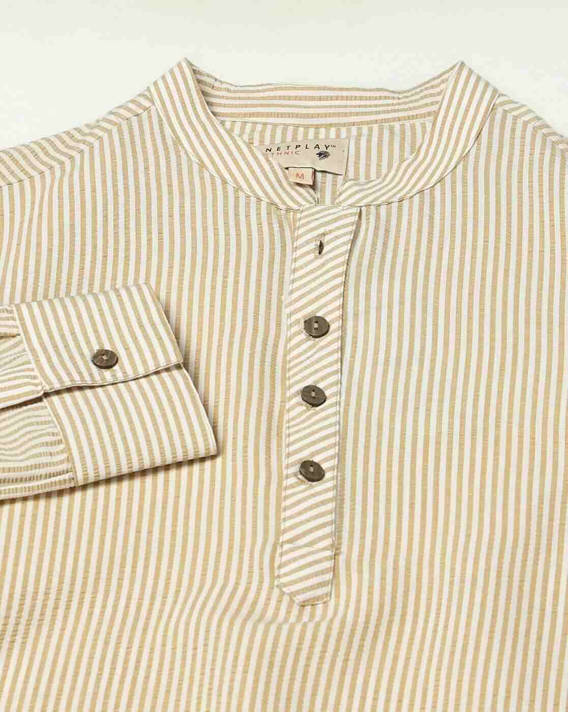 NETPLAY | Men Striped Slim Fit Short Kurta|6