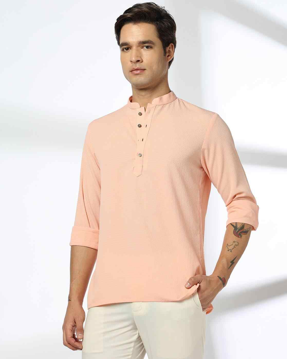NETPLAY | Men Slim Fit Short Kurta|0