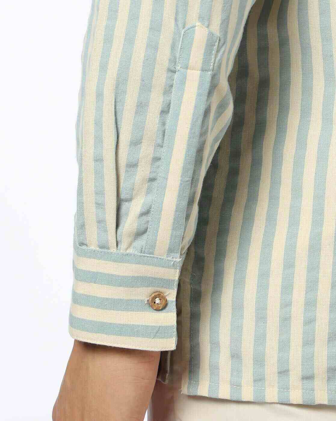 NETPLAY | Men Striped Slim Fit Cotton Short Kurta|5