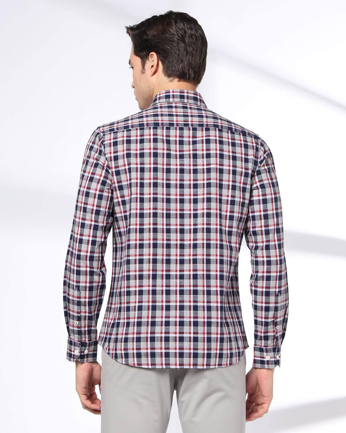 NETPLAY | Men Checks Slim Fit Classic Shirt|1