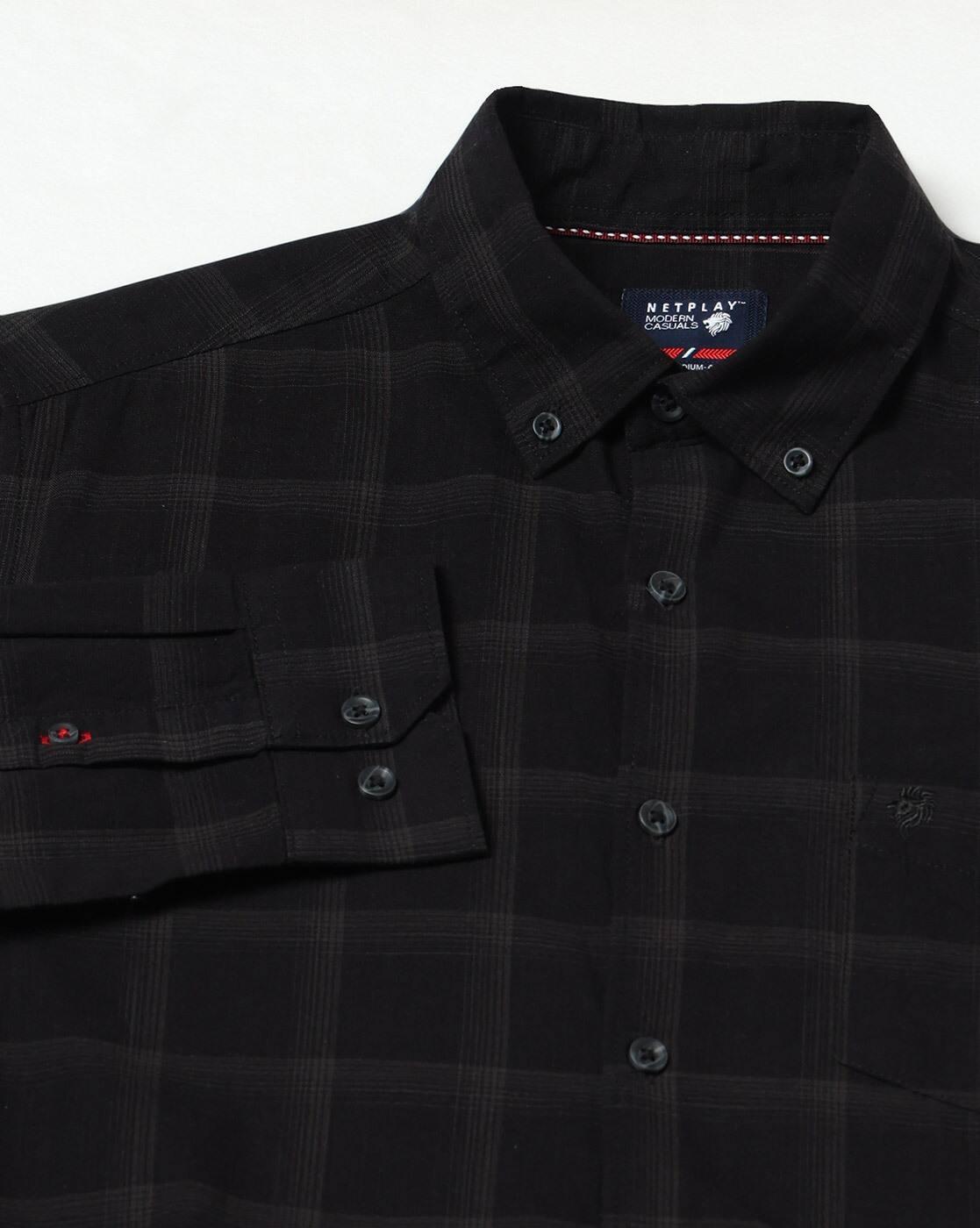 NETPLAY | Men Checks Slim Fit Classic Shirt|5