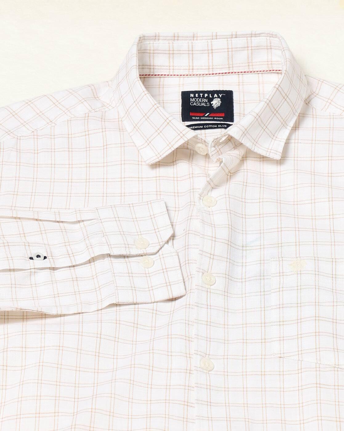 NETPLAY | Men Checks Slim Fit Classic Shirt|5