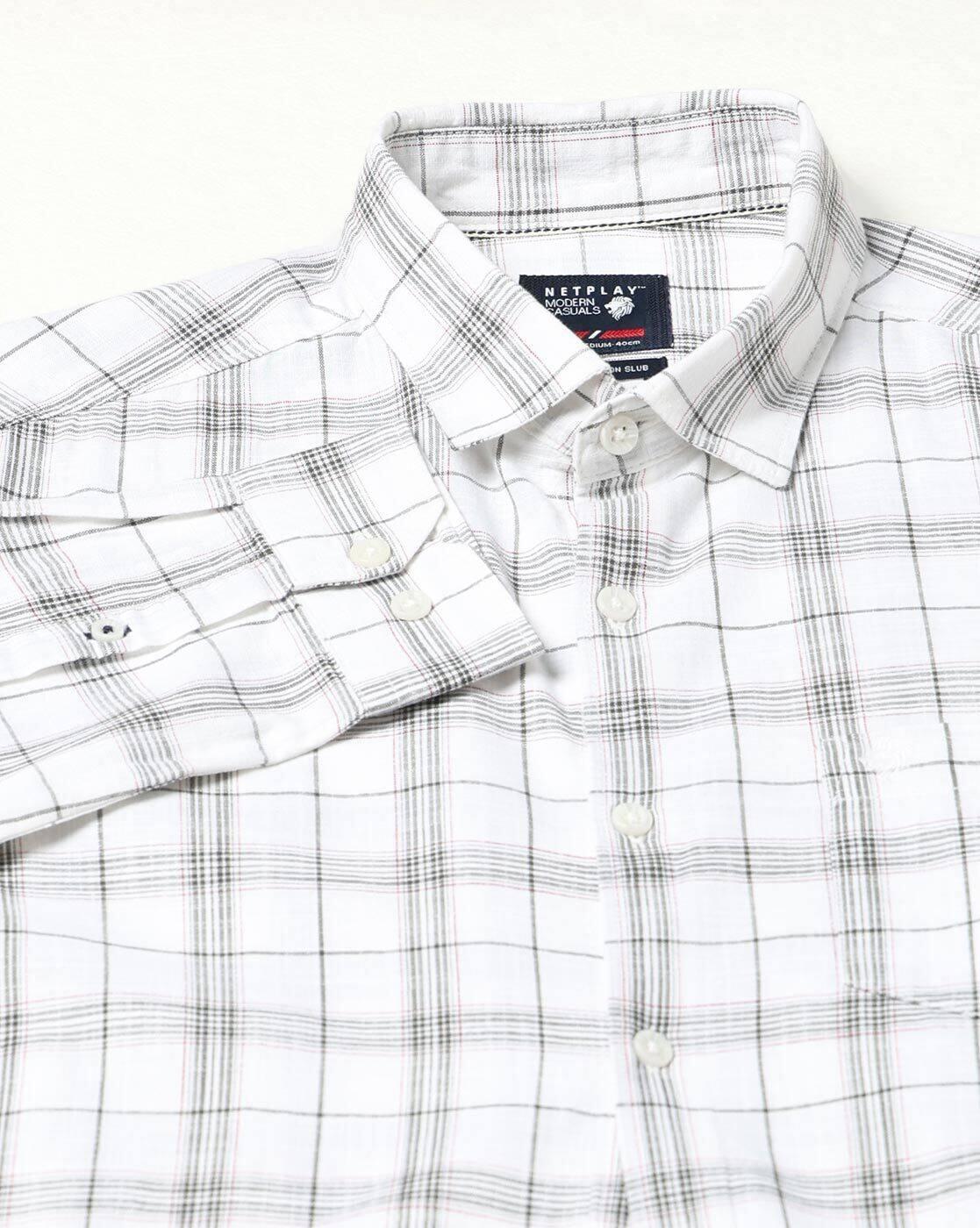 NETPLAY | Men Checks Slim Fit Classic Shirt|6