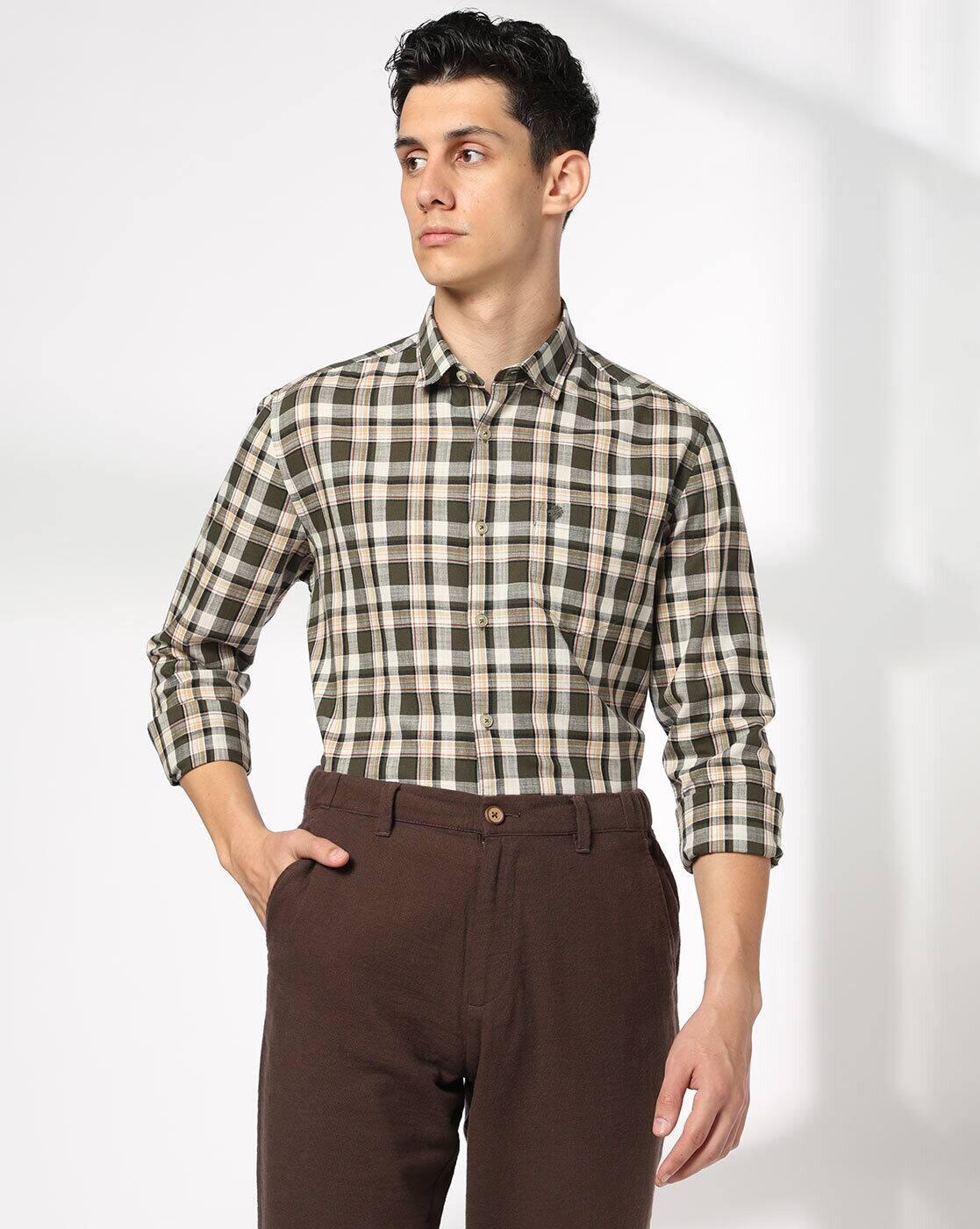 NETPLAY | Men Checks Slim Fit Classic Shirt|0