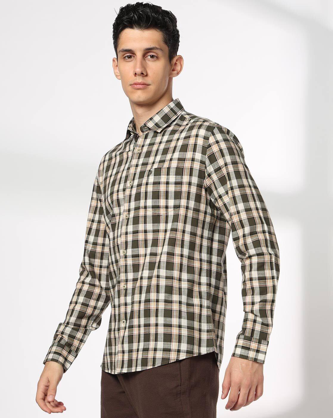 NETPLAY | Men Checks Slim Fit Classic Shirt|1