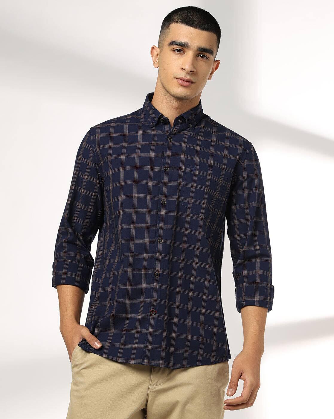 NETPLAY | Men Checked Slim Fit Shirt with Patch Pocket|4