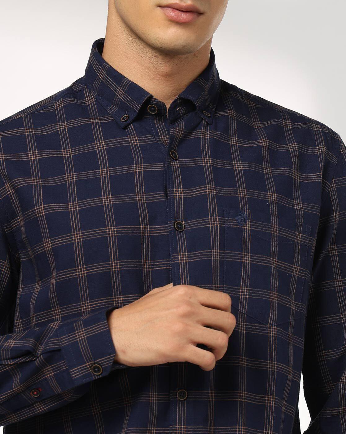 NETPLAY | Men Checked Slim Fit Shirt with Patch Pocket|5