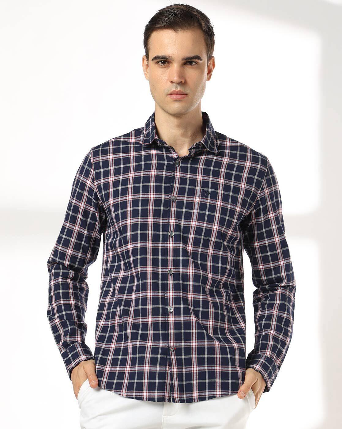 NETPLAY | Men Checked Slim Fit Shirt with Patch Pocket|4