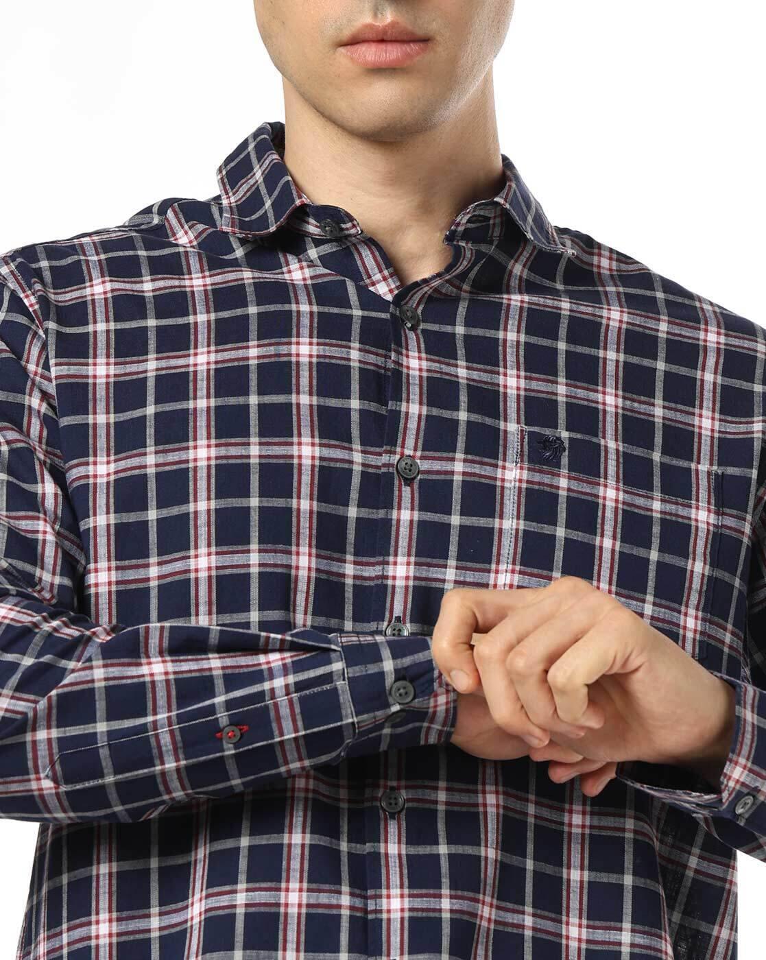 NETPLAY | Men Checked Slim Fit Shirt with Patch Pocket|5