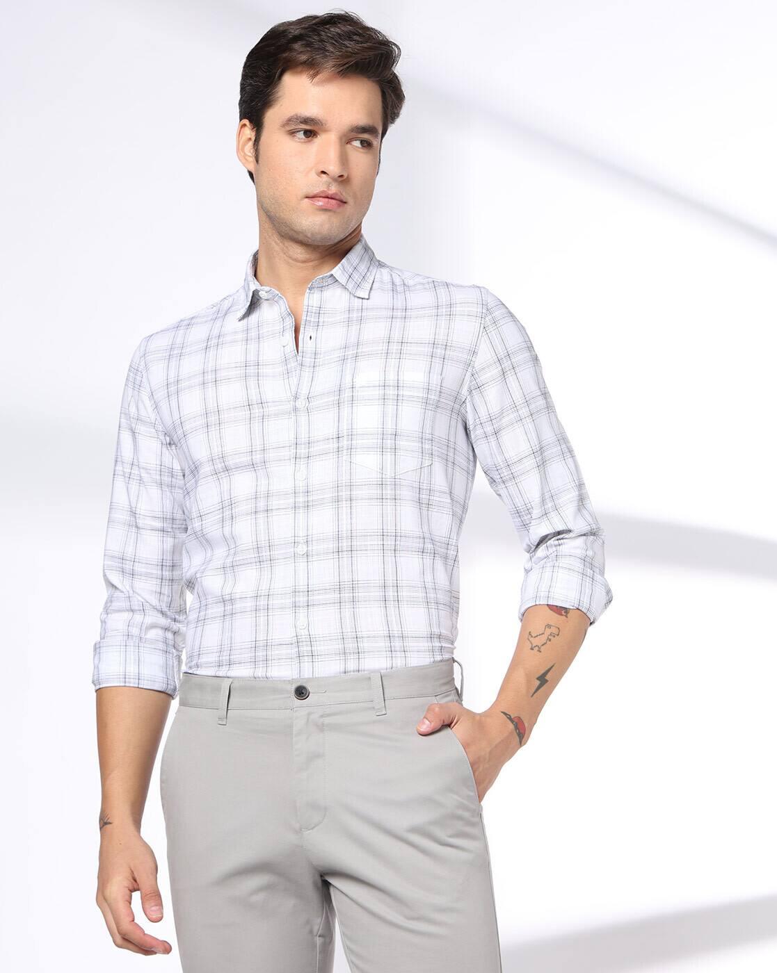 NETPLAY | Men Checks Slim Fit Classic Shirt|0