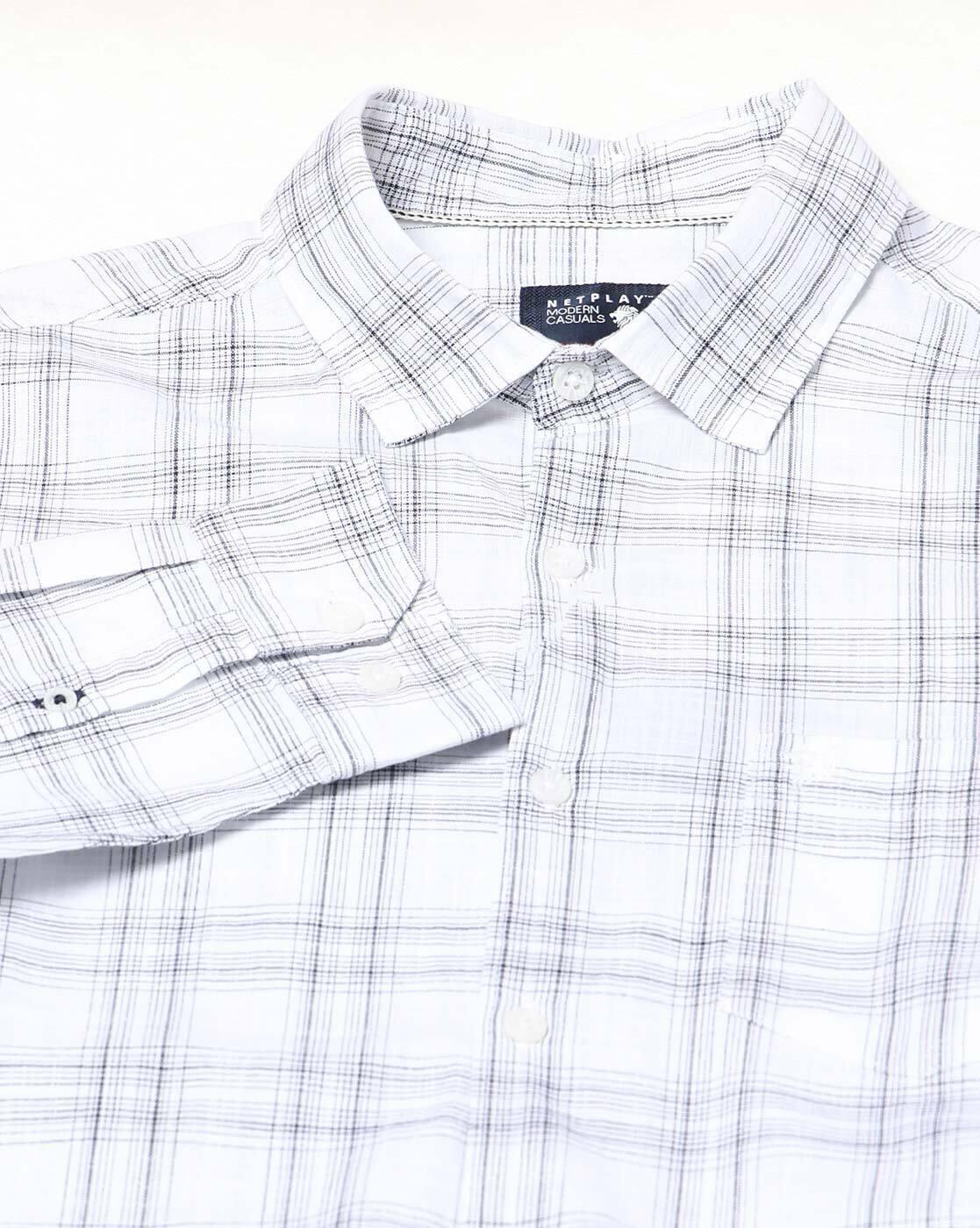 NETPLAY | Men Checks Slim Fit Classic Shirt|6