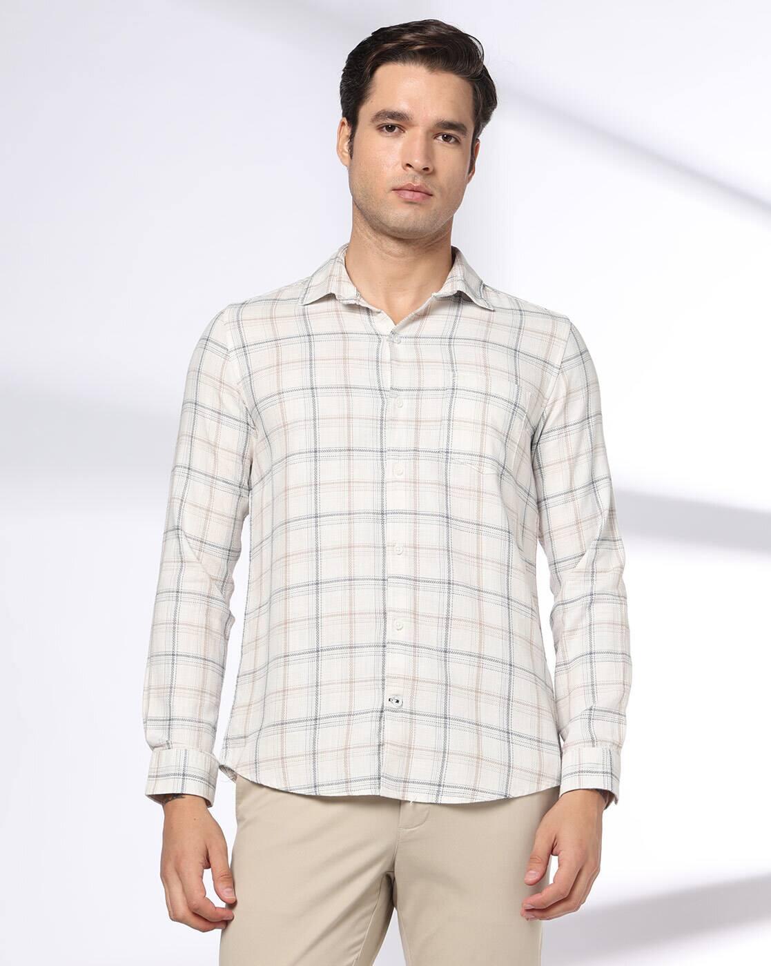 NETPLAY | Men Checked Slim Fit Shirt with Patch Pocket|3