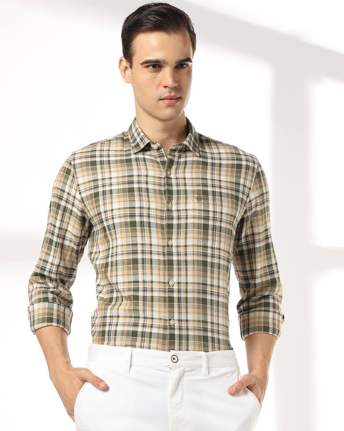 NETPLAY | Men Checked Slim Fit Shirt with Patch Pocket|0