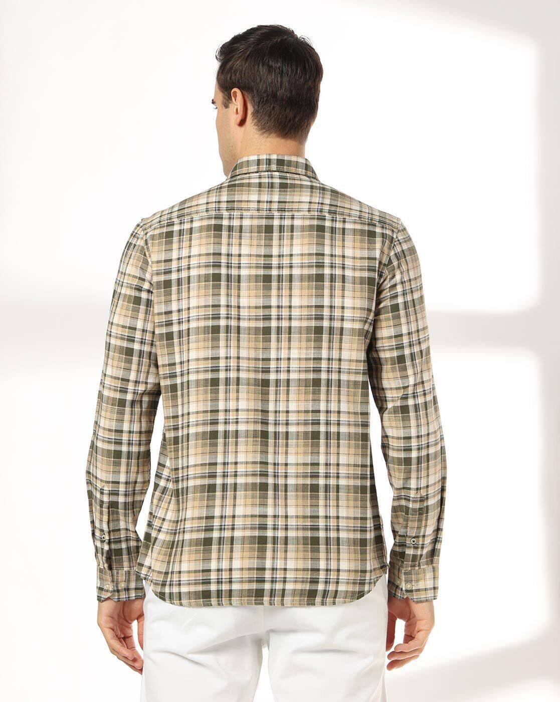 NETPLAY | Men Checked Slim Fit Shirt with Patch Pocket|3