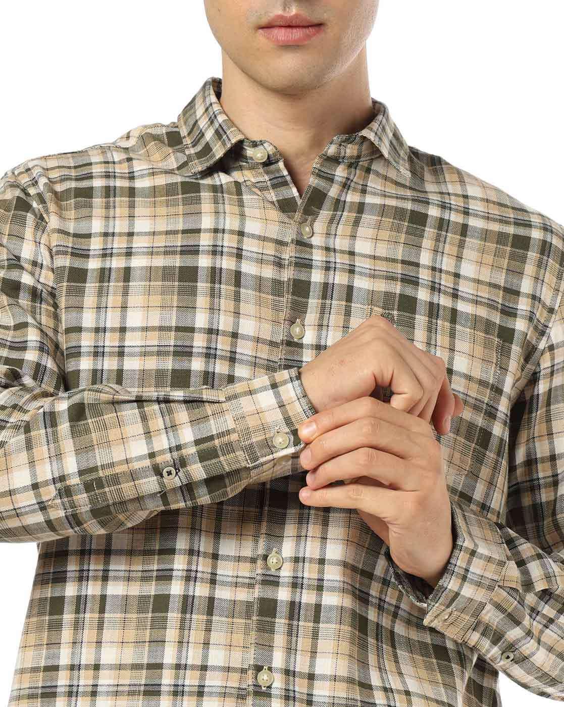 NETPLAY | Men Checked Slim Fit Shirt with Patch Pocket|5